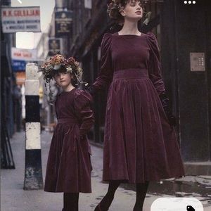 Green Laura Ashley Corduroy Dress Vintage